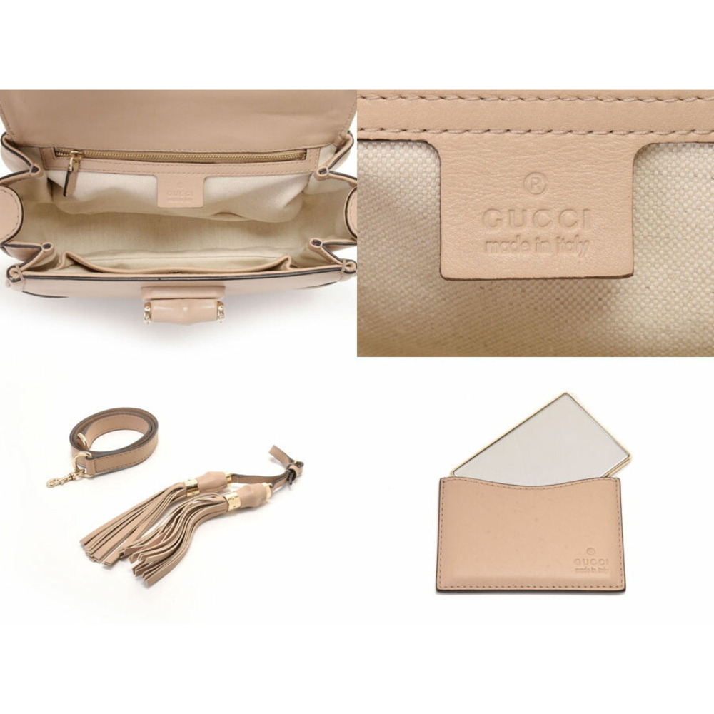 Gucci GG Handle Bamboo Handbag Beige Tan Top 2way - Picture 9 of 11